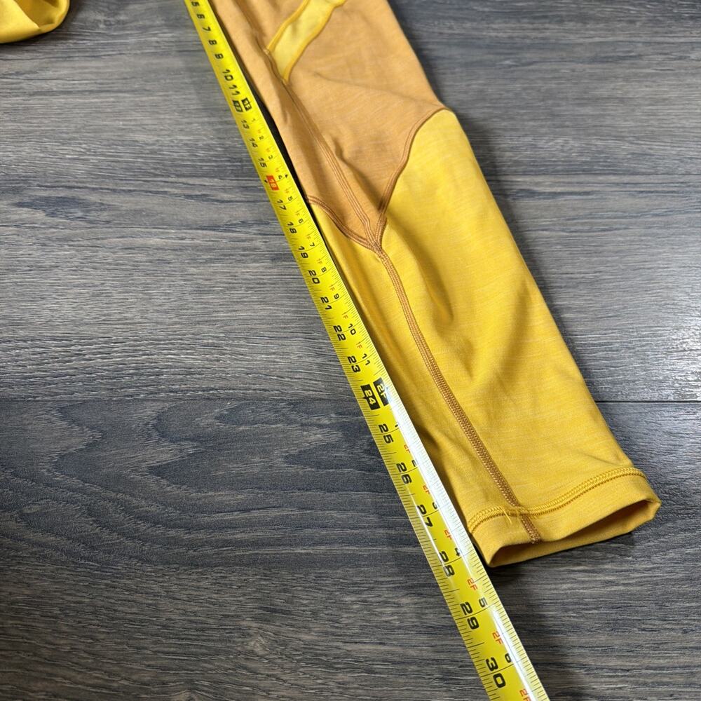 Lululemon Color Block Leggings Size 6 Yellow Gold Running Yoga Athletic Gym - Picture 8 of 9